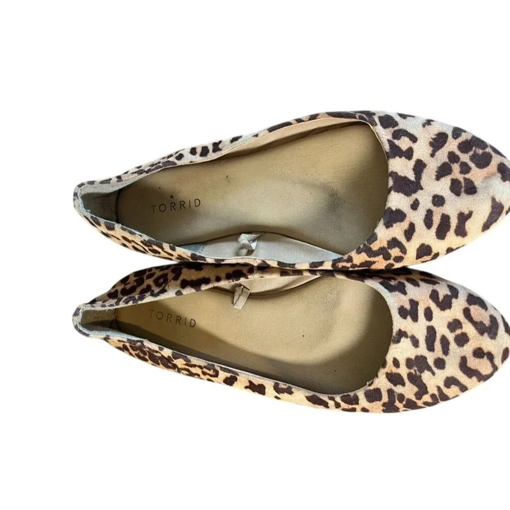 Torrid Animal Print Slip‎ On Flat Shoe Tan 10W Neutral Preppy Work Wear Artsy